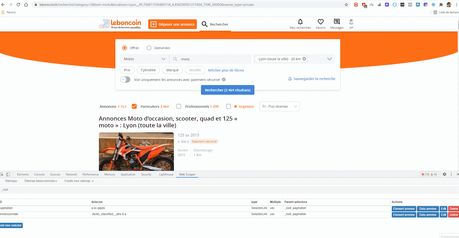 Tutoriel Récupérer données du bon coin automatiquement